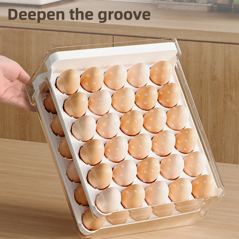 Customizable Logo Plastic Egg Box Transparent Egg Organizer Storage Container Modern Egg Tray Holders Bins for Fridge Use