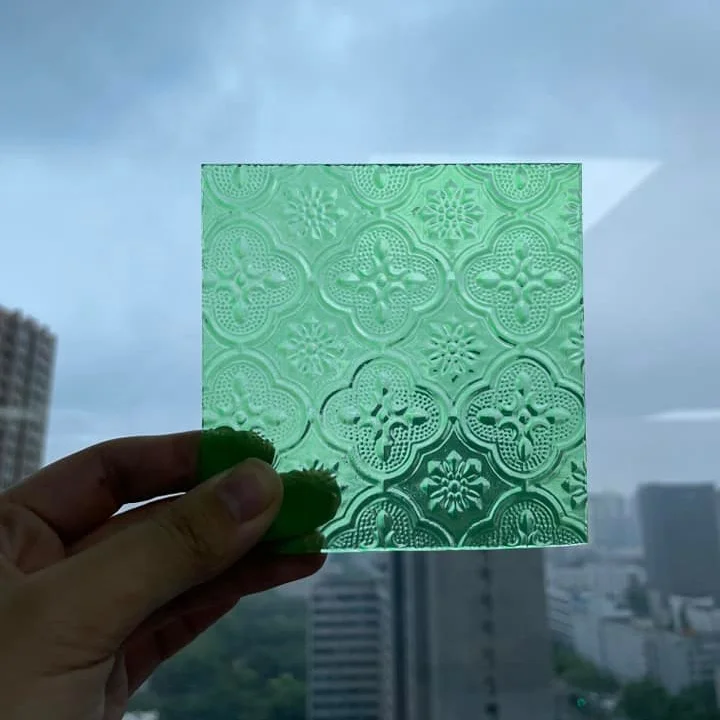 Partner Glass  3 mm 3.5 mm  Hot Melt Clear Diamond Karatachi Moru Nashiji  Woven Clear Bronze Patterned Glass