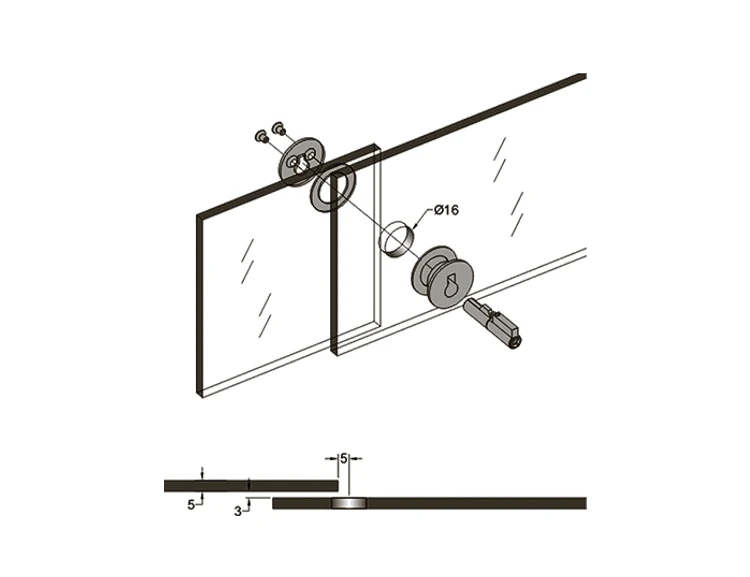 Sliding glass Door Plug-in cylinder lock
