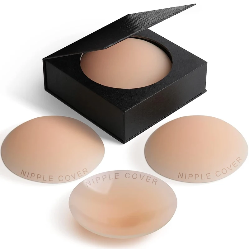 Factory Adhesive Invisible Reusable Round nipple cover packaging Silicone Pasties Nipple patch for backless dress