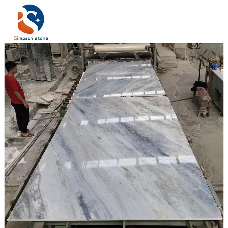 Blue wooden Marble Marble Slab Tile Cheap Price Onyx Table Top Blue Gold Jade Marble Luxury River Vein Natu