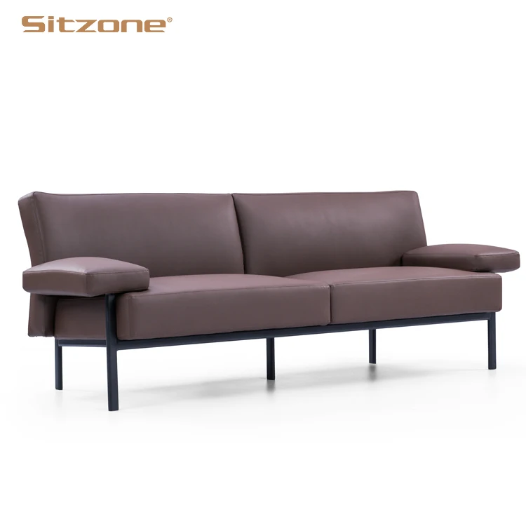 Luxury Design Black Bonded Leather Living Room Sofa Furniture