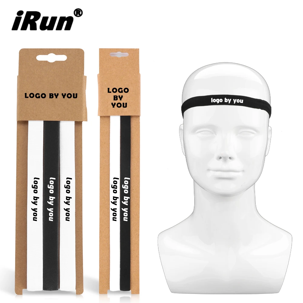 iRun Sweat Band Headband Men Non Slip Sports Running Headband Athletic Workout Sweatbands Fitness Stretch Head Band
