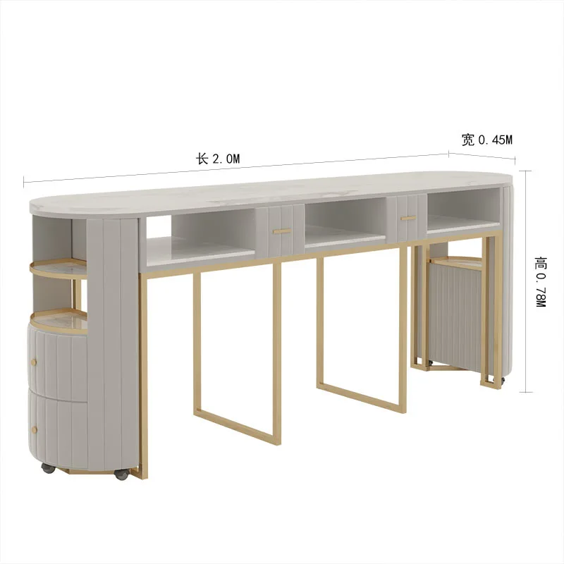 Marble Luxuriy Fashional Professional Salon Nail Tech Tables Manicure Station Manicure Table And Chair Set