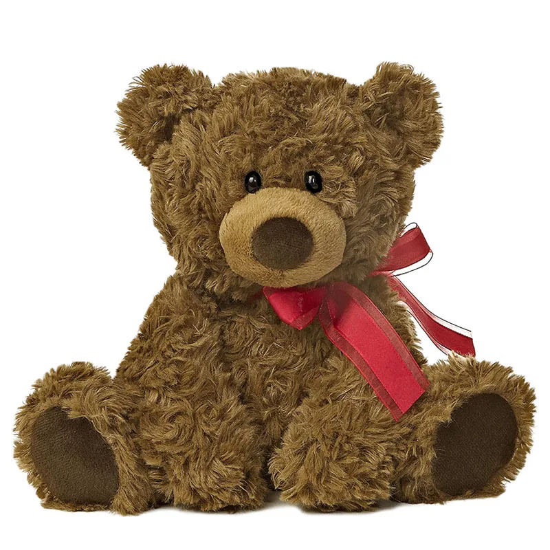 Wholesale Manufacture Stuffed Soft Toys For Valentines Day Gift With Red Silk Scarf Custom Design Plush Teddy Bear