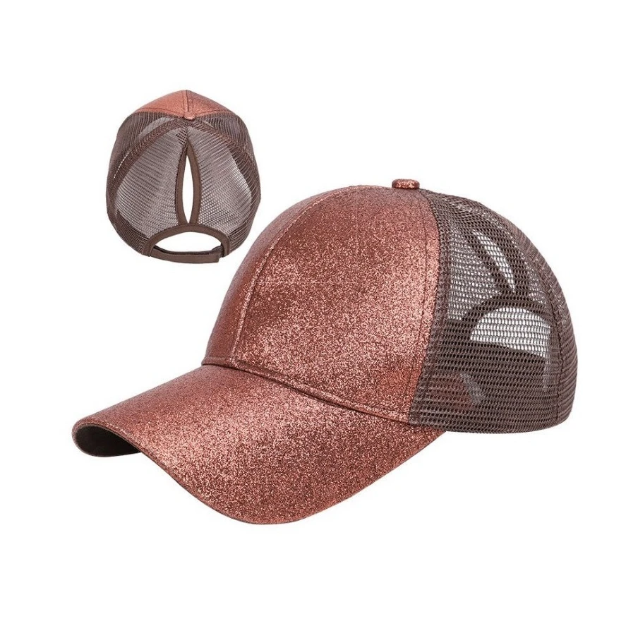 Womens Ladies Summer Mesh Sparkle Ponytail Baseball Cap Hat