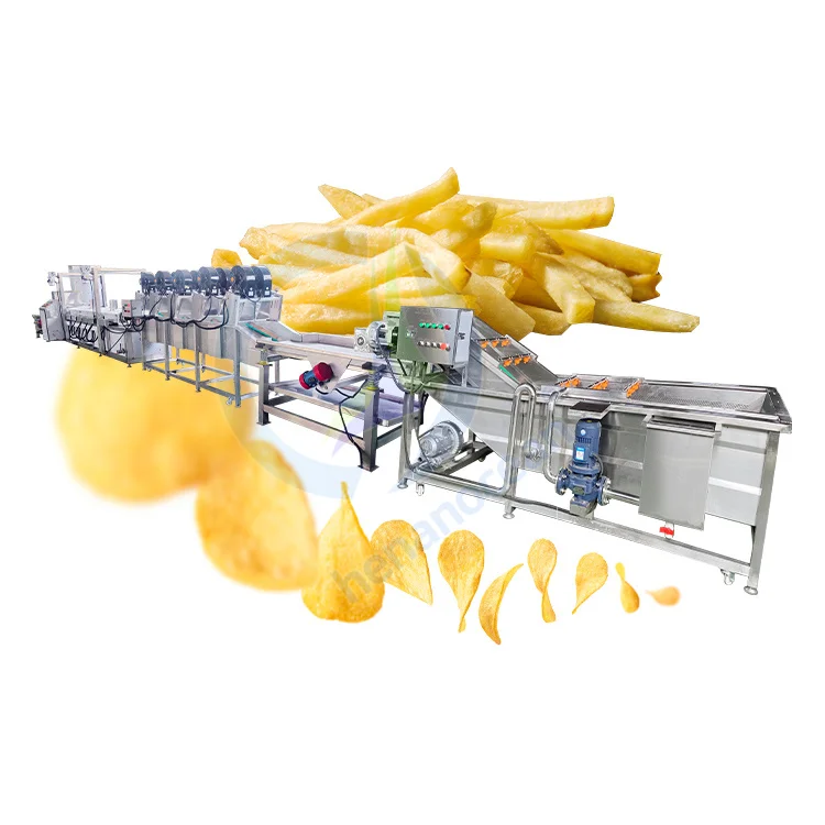 Frozen Fried Half Potato French Fries And Chips Production Line Fresh Compound Potato Chips Make Machine
