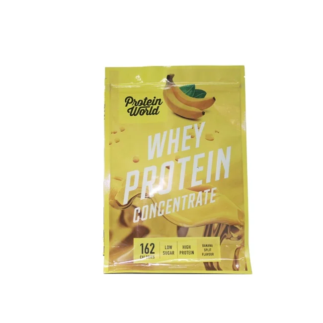 
whey protein 2.65lb aluminum foil plastic tear notch flat bottom bag 