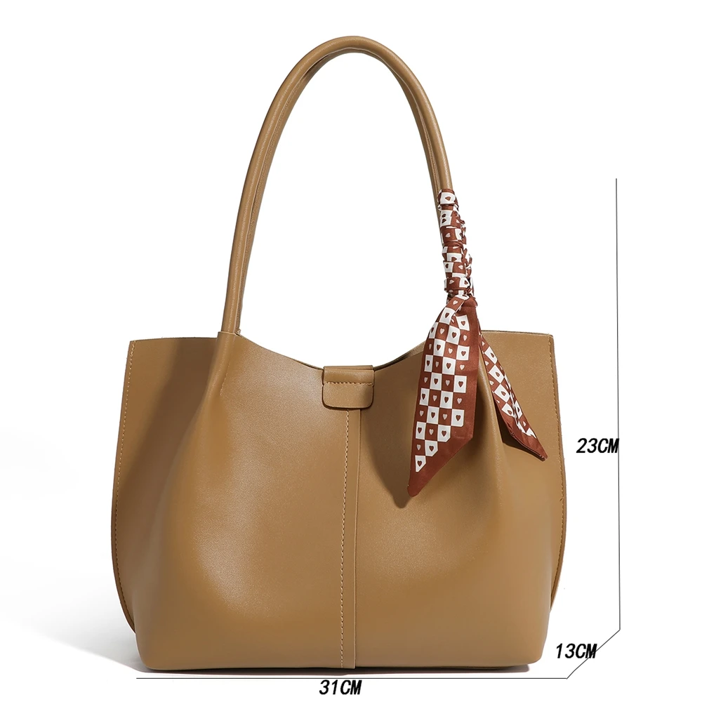 QY1117 2024 Custom pu ladies handbag set large capacity leather tote bag for women with scarf