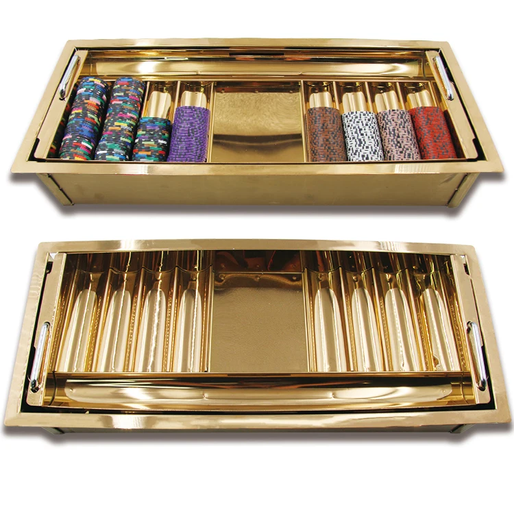 Casino Acrylic Black Table Accessories Poker Chip Holder With Double Lock Trolley