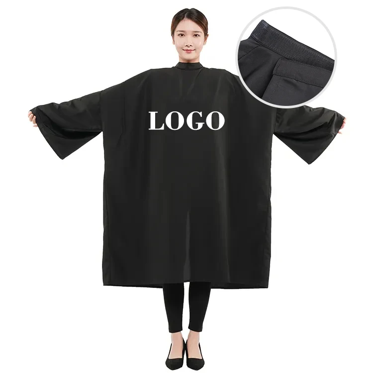Sticky Neckline Salon Cape Custom Logo Salon Chemical Bleach Proof Cape for Hair Cutting Barber Cape
