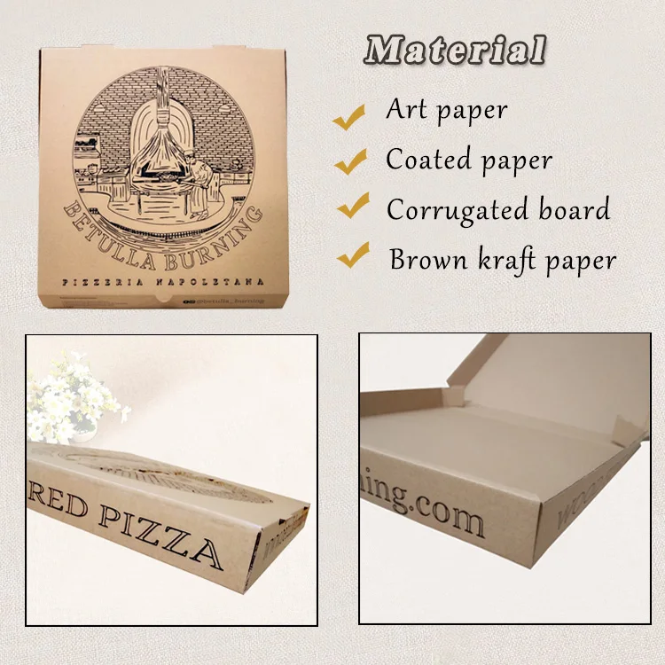 Safe Corrugated Cardboard Pizza Box wtih Pattern