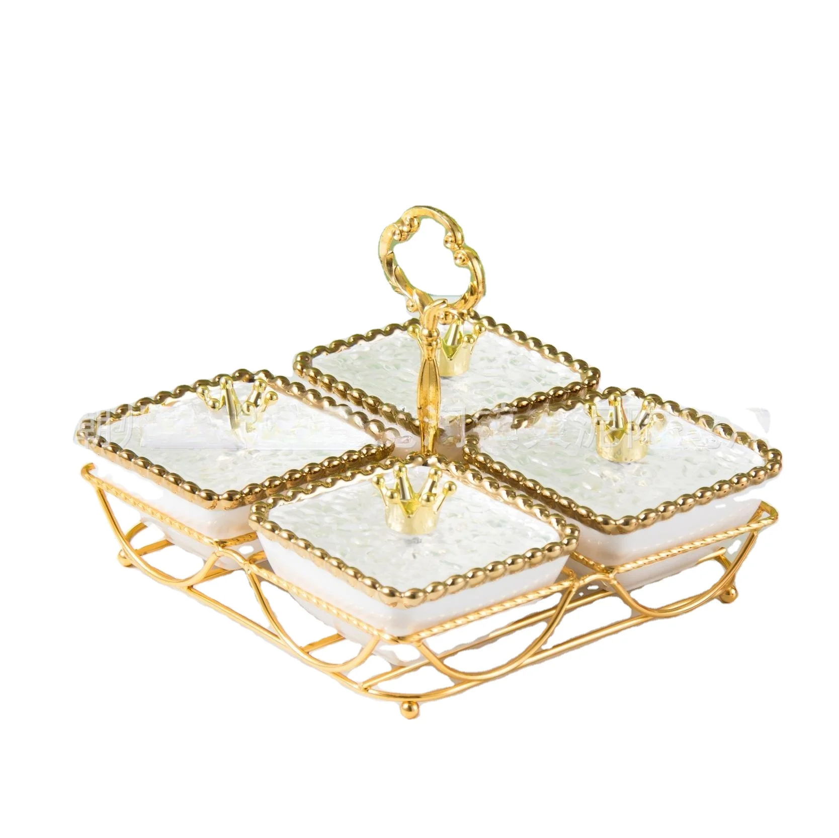 White Porcelain Snack Bowls Metal Serving Trays Platters Nibbles Dips Trays, Serveware Serving Tapas Dishes Nuts Olives