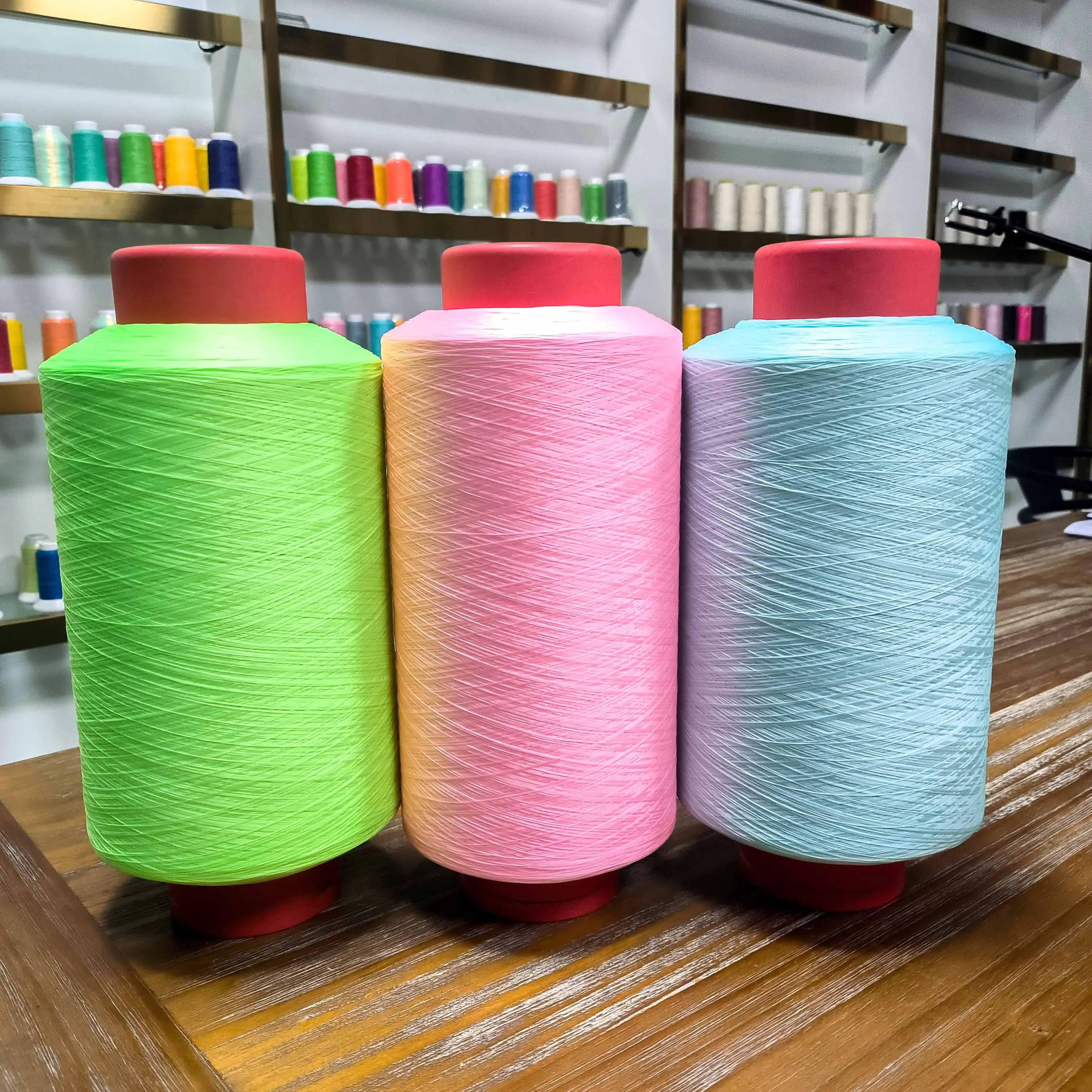 Glow in the Dark Socks Webbing Elastic Yarn DTY 75D 150D 300D Luminous Weaving Yarn Luminous Knitting Yarn for Christmas Gift