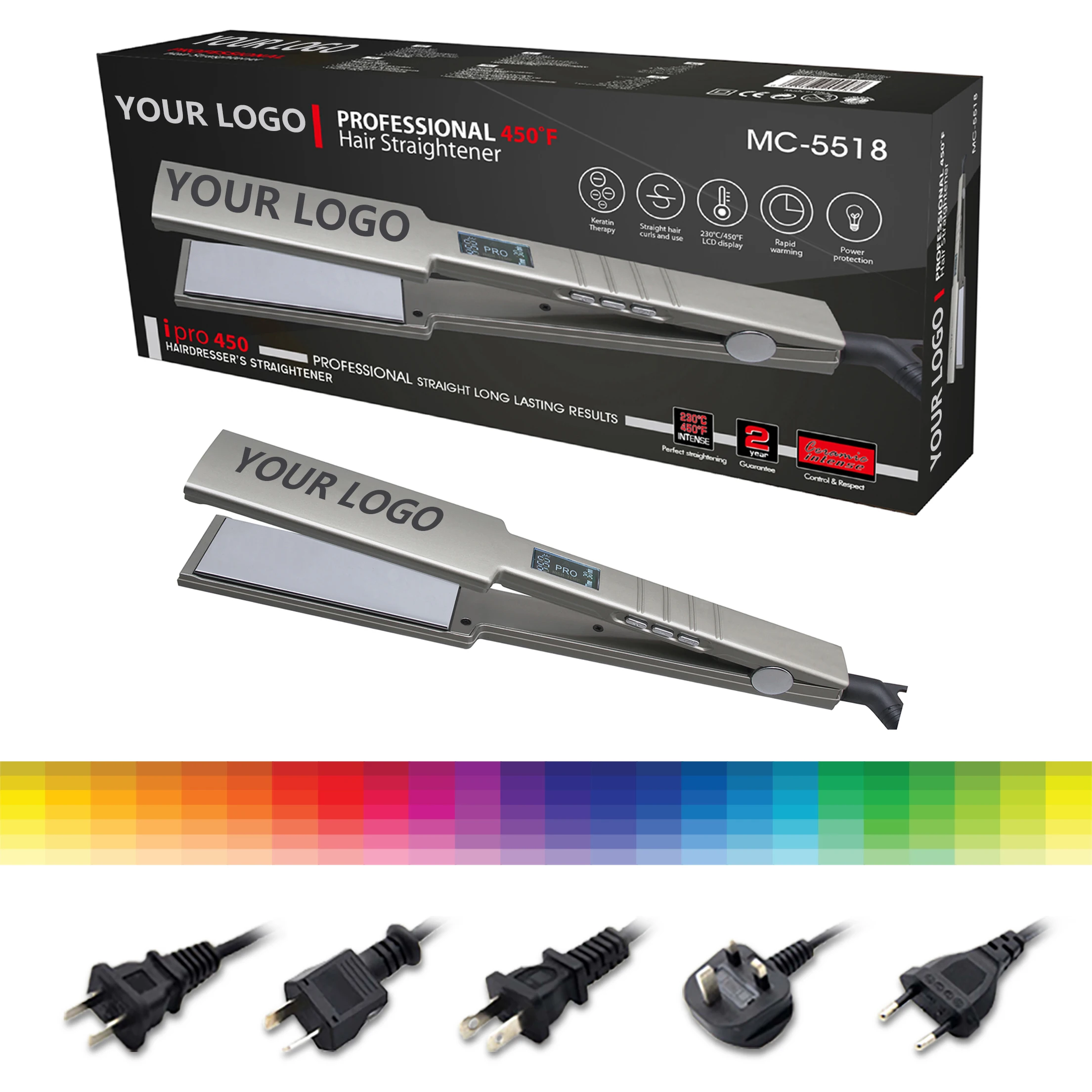 MAC Titanium MCH Hair Irons plancha de cabello Wide Plate Flat Iron Professional Wholesale Portable Hair Straightener