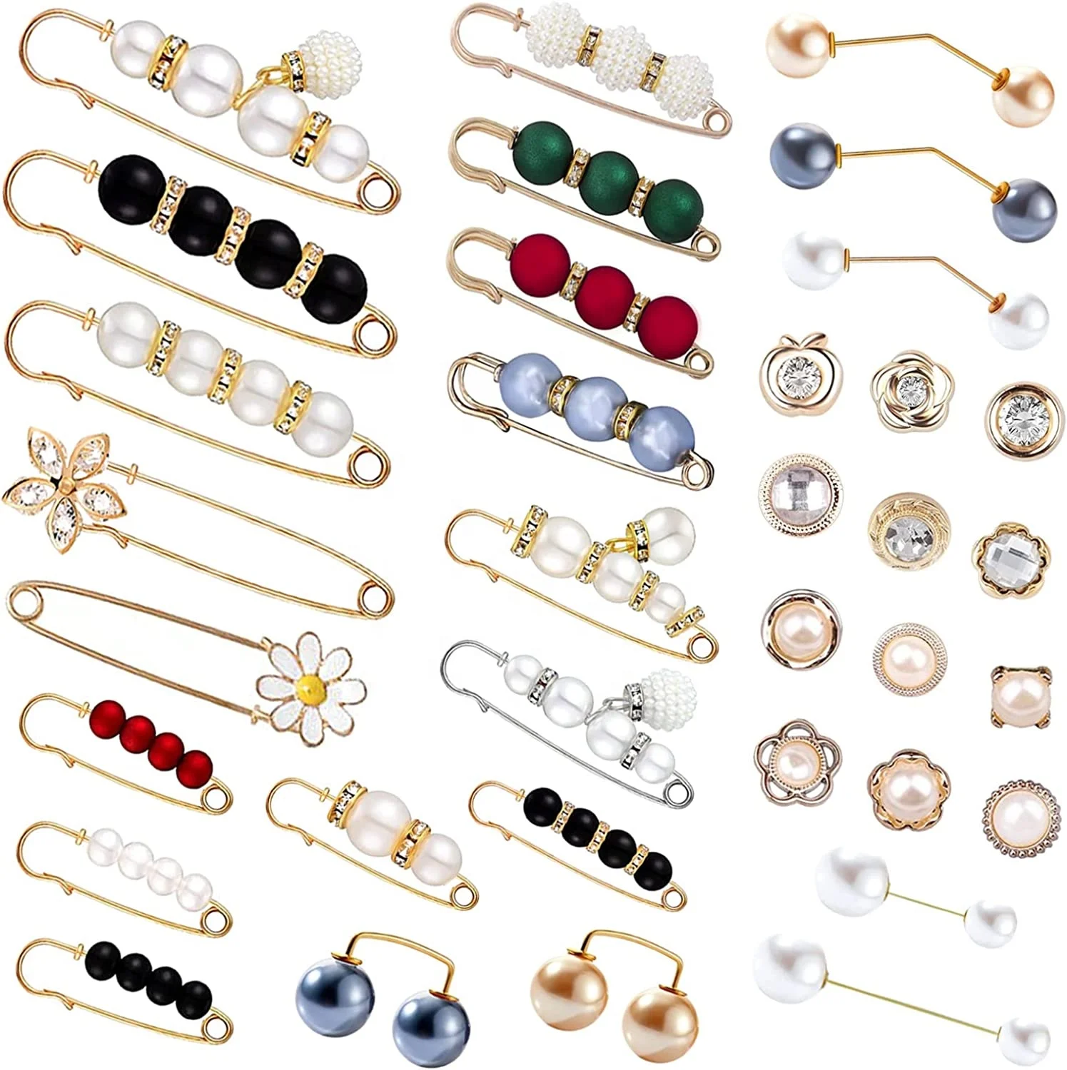 New Hot Selling Large Brooch Vintage Rhinestone Crystal Female Fashion Hijab Waist Pins Brooches