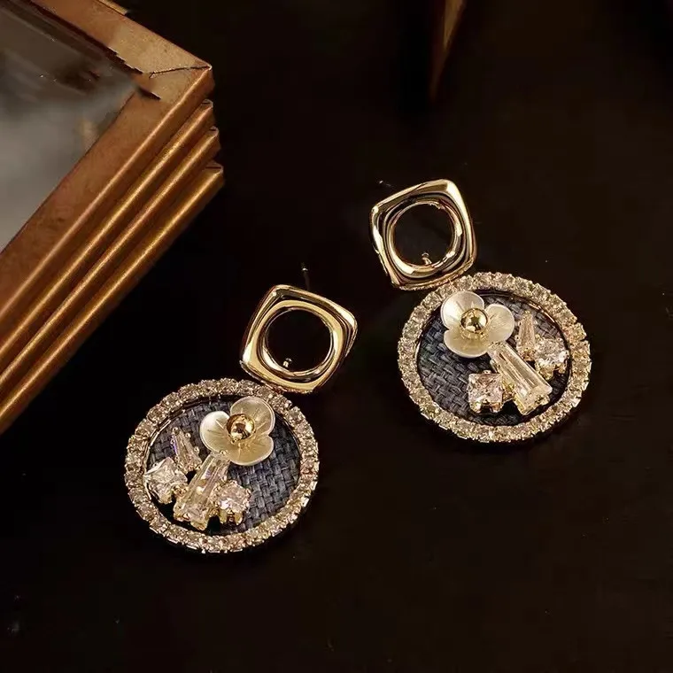 Japanese Retro Hong Kong Style High-end 925 Silver Needle Earrings