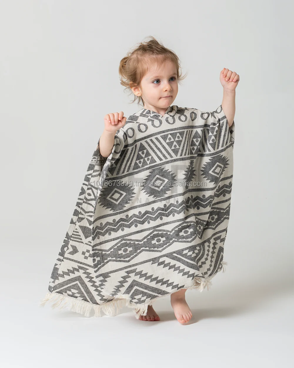 Hooded Pestemal Turkish Towel Beach Pool Poncho for All sizes Cotton castle Green surfer towel changing clothes for adult kids