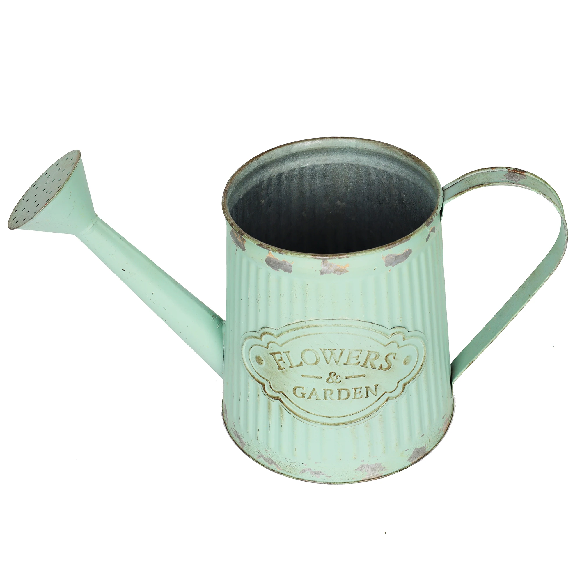 Rustic Metal Floral Pot Tin Water Kettle Shape Flower Shower Container Watering Can Home Garden Decor Flowers Bucket