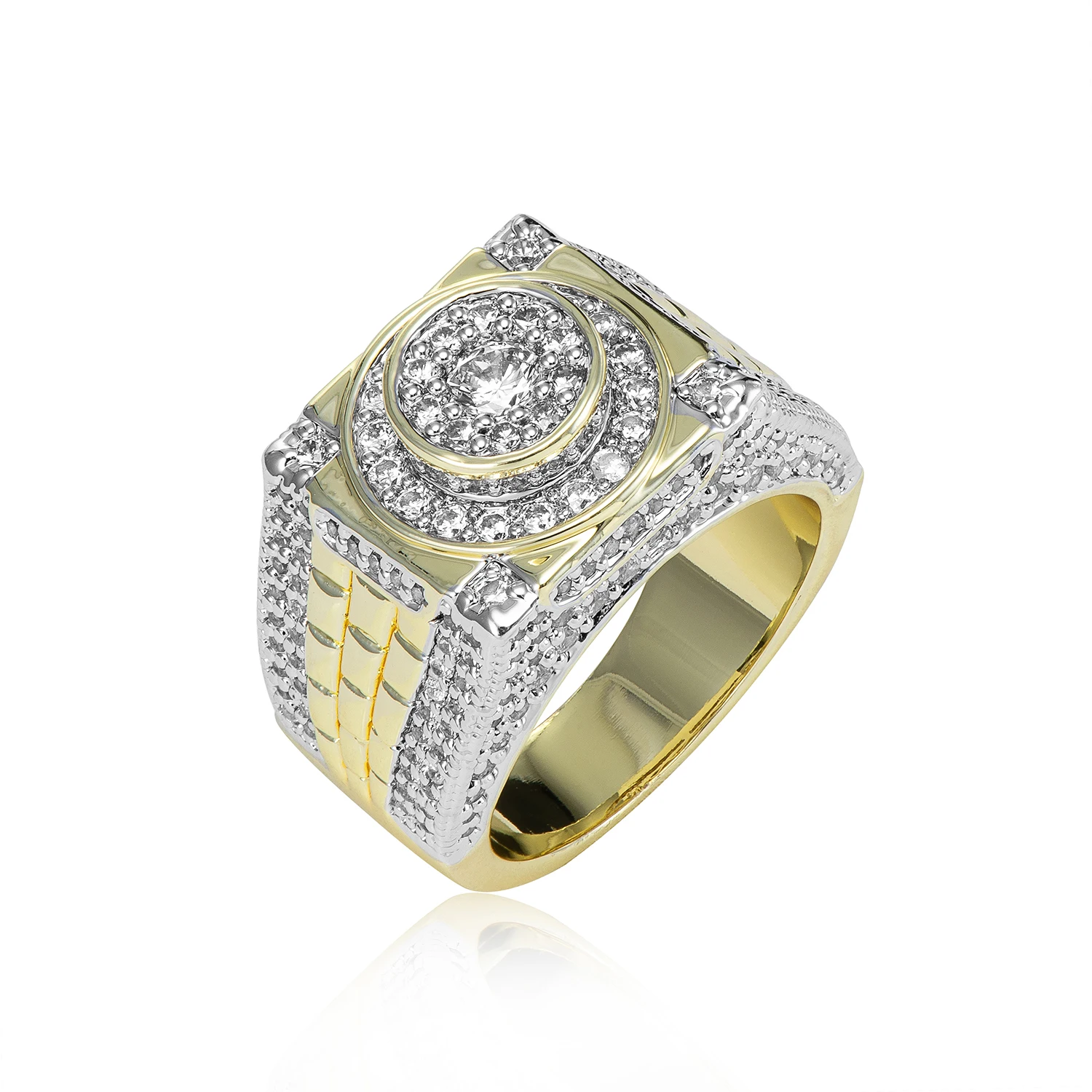
Jasen Jewelry Hip Hop Bling Empire Iced Out Rings for Men 925 Silver Gold Big Boss Mens Silver Rings Size 8 9 10 11 12 