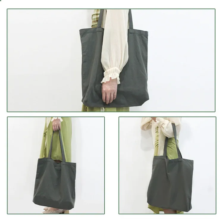 Custom Eco Friendly Recycled Foldable Cotton Canvas Shopping Tote Bag With Logo