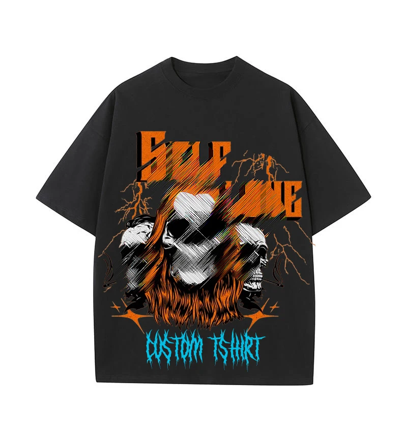 Винтажная цифровая футболка DTG с принтом на заказ мужские и женские унисекс супертяжеловесная хлопковая Футболка большого размера