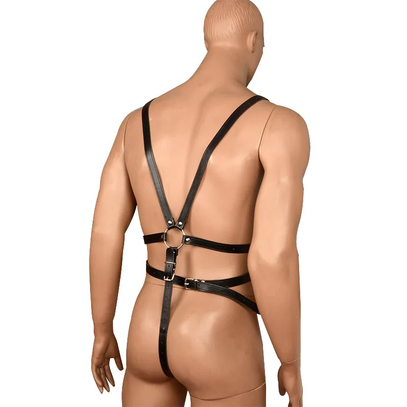 Male Bondage Chastity Pants Adult Sex Products Sexy Wearable Leather Bondage Belt Mens Bondage Harness