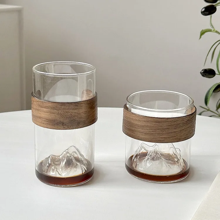 Retro Mountain Hanging Coffee Cup Windshield Washer Fluid Heat Insulation Cup Hand Punch Latte Tea Cold Drink Glass Cup
