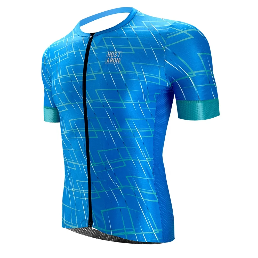 HOSTARON  2023 New Styles Pro Race Team Blue Paid Bike Clothing Breathable Cycling Jersey