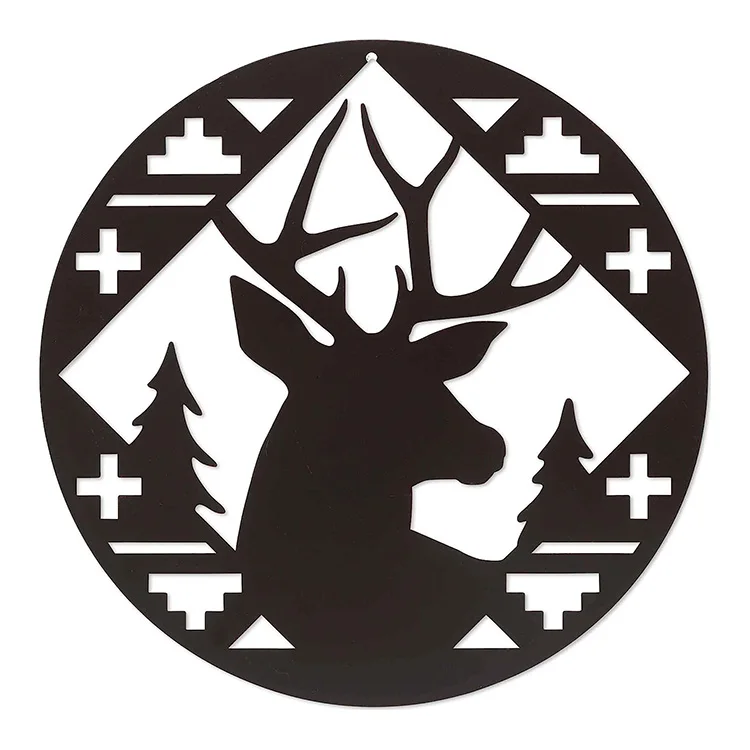 Laser Cut Metal Sign Vintage Deer Wall Art Custom Iron Rustic Wall Decor Metal Deer Decorations