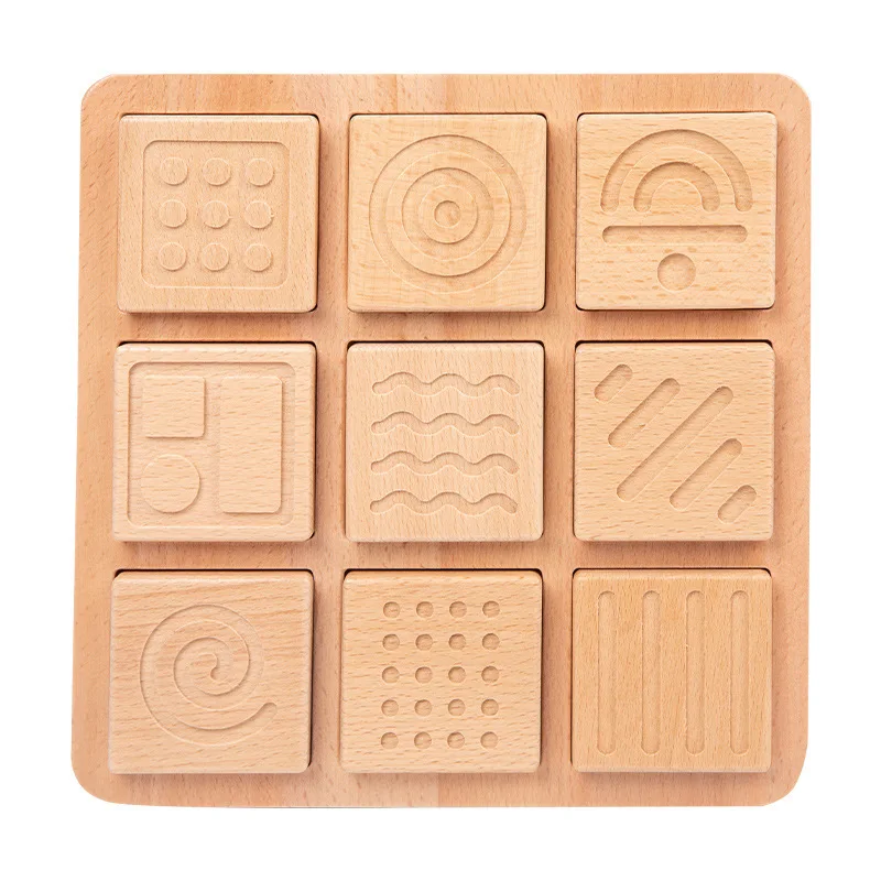 New Arrival Children Wooden Sensory Touch Pad Toy Baby Montessori Graph Cognition Educational Toy