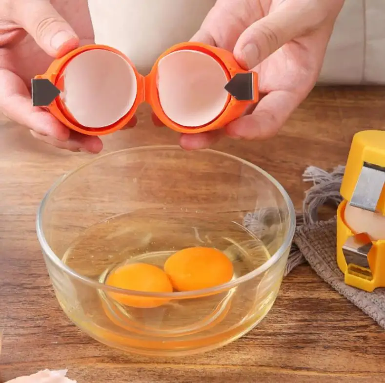 Plastic Manual Raw Egg Opener Shell Remover Breaker Egg Shell Cracker Tool Yolk Separator Peeler for Kitchen Gadgets