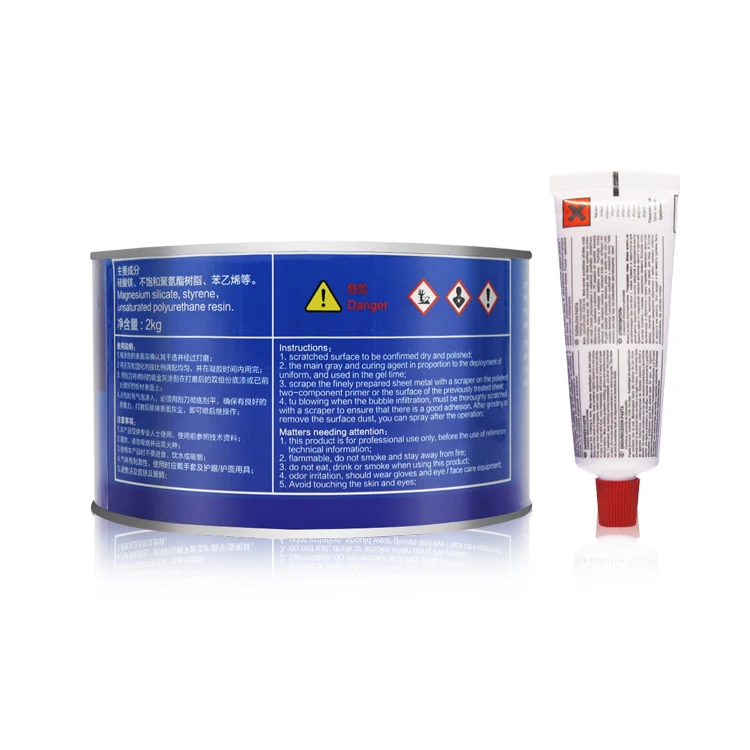 
car body repair paste easy wear high temperature resistant metal plate putty 