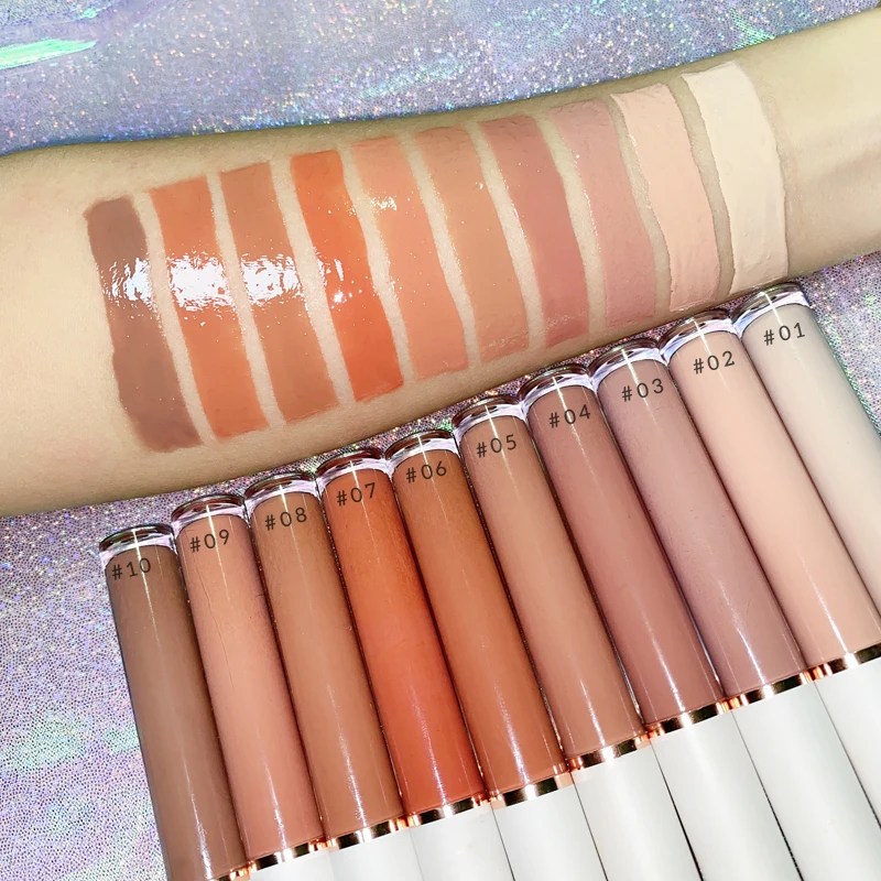 New arrival organic lip makeup custom high pigment nude gloss OEM clear vegan lip gloss plumping lip gloss vendor