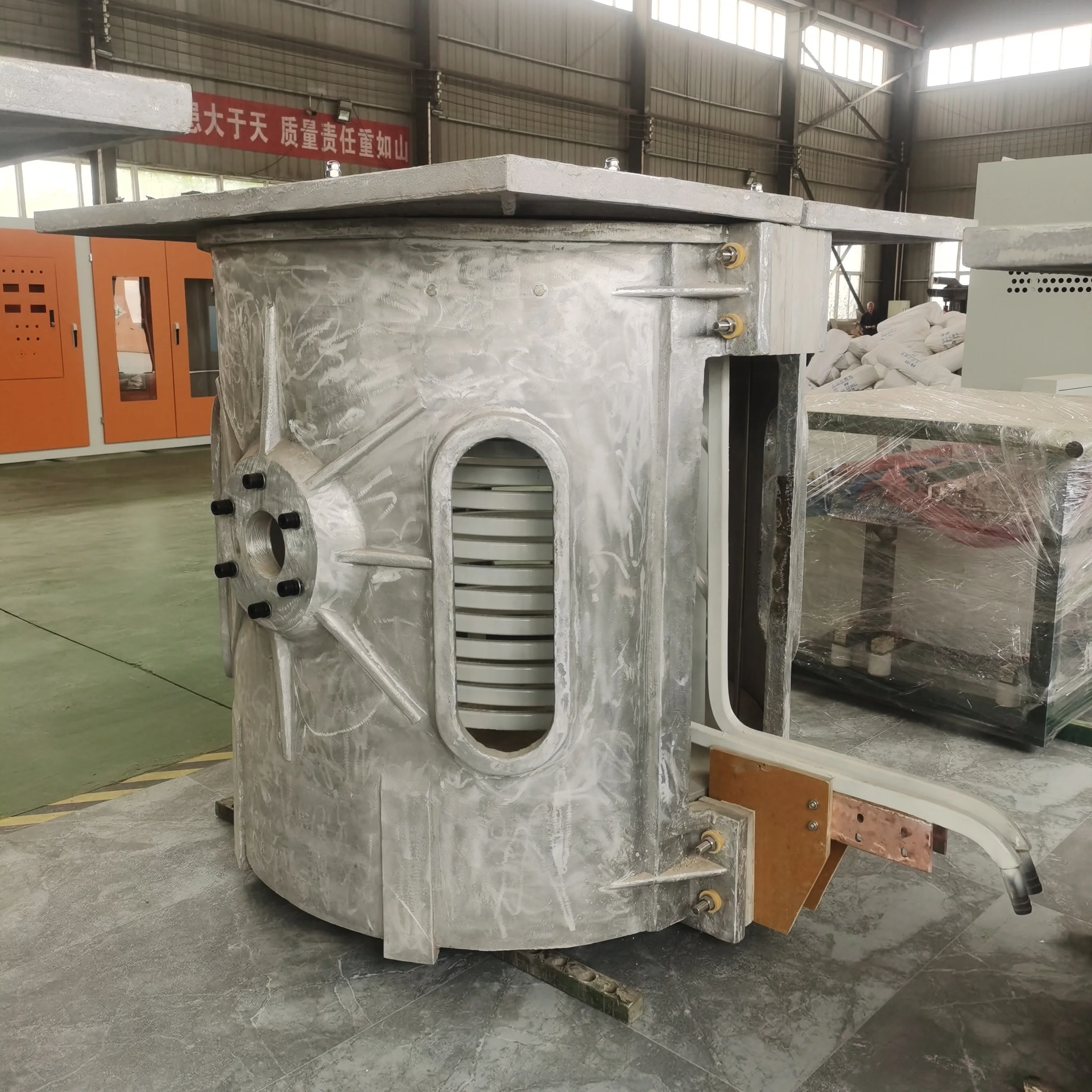 Scrap copper smelting foundry furnace scrap aluminum scrap steel melting 1500KG induction oven cooper ingot cast Foundry Furnace