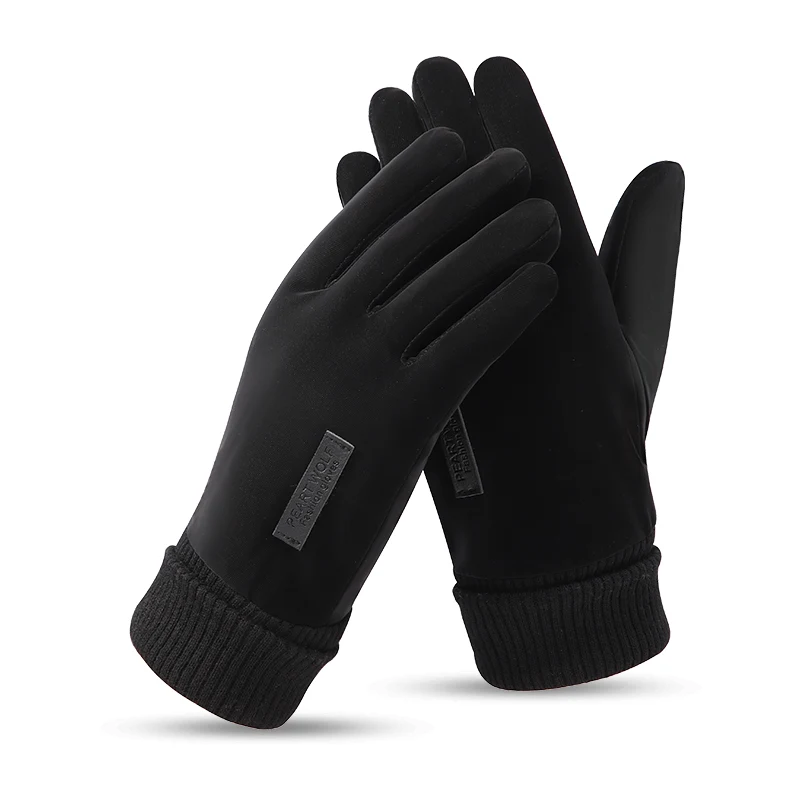 Custom Logo Waterproof Touch Screen Bike Cycling Winter Man Sport Hand Warm Gloves