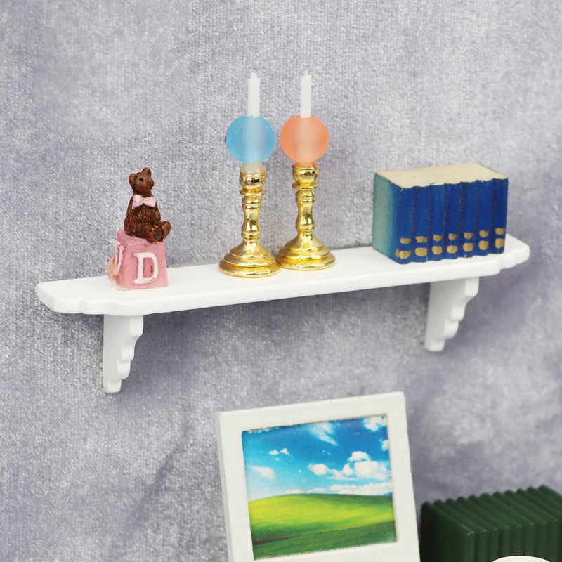 1:12 doll house dollhouse mini furniture kitchen bedroom white shelf hanging rack