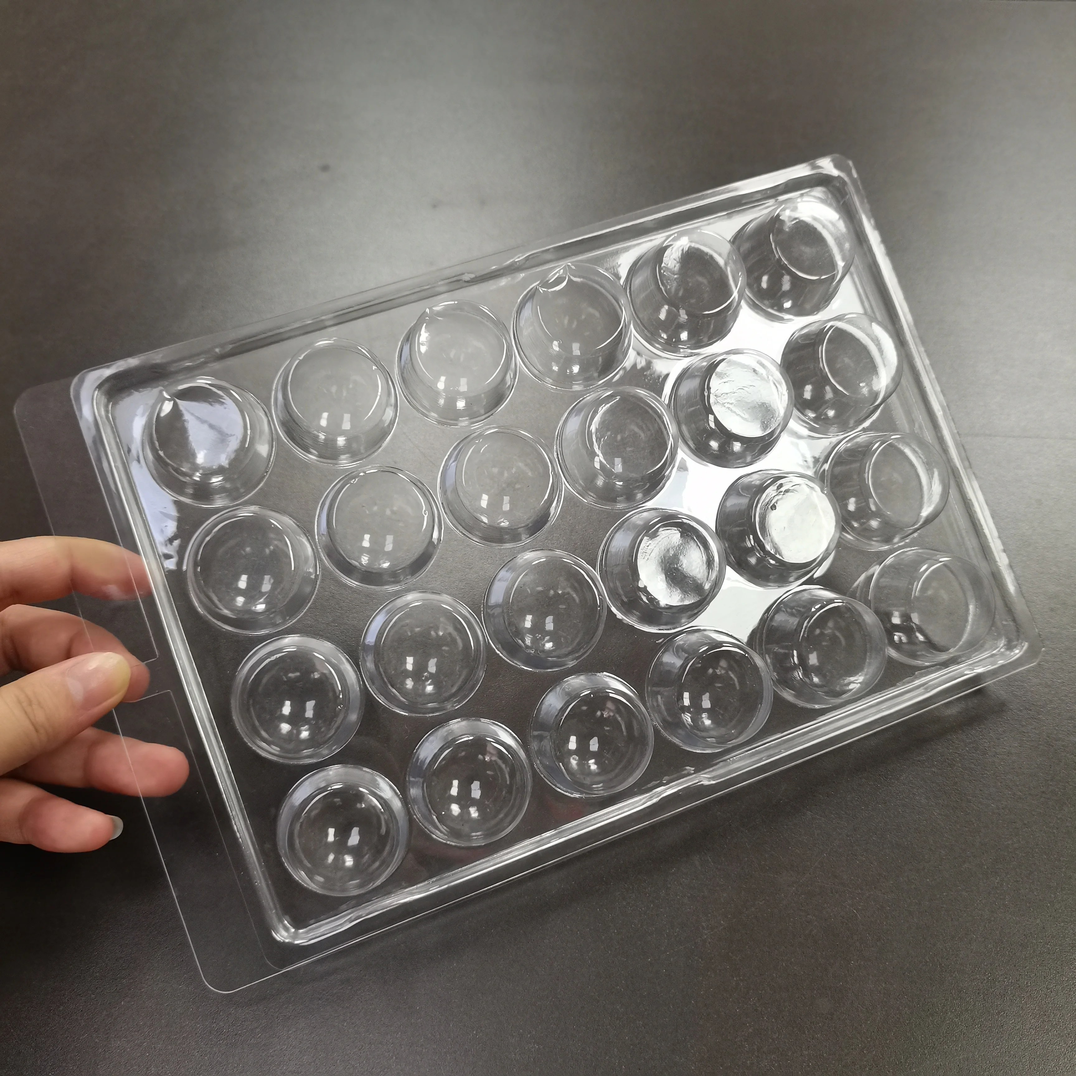 Clear 24 Cavity Mini Cupcake Truffle Clamshell Packing Tray