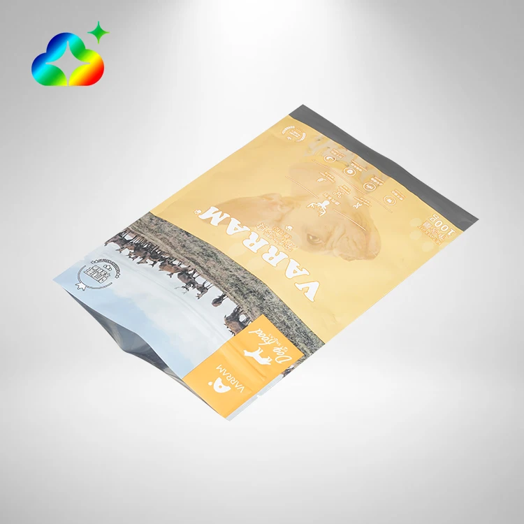 Custom Printing Resealable Mylar Bag Stand Up Ziplcok Plastic Pet Dog Cat Treats Food Packaging Pouch With Logo