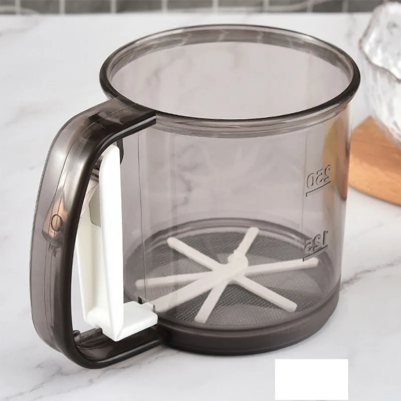 Hand squeeze factory direct steel double-layer hand crank plastic flour sifter sifter