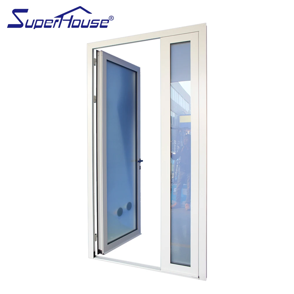 Superhouse new design Australia standard double glass aluminium smart lock hinged door for residential