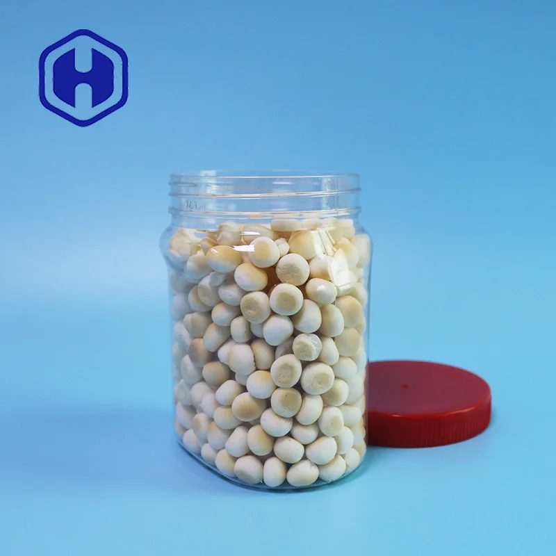 custom made cashews peanuts 360ml oval food safe packaging plastic cover PET jar