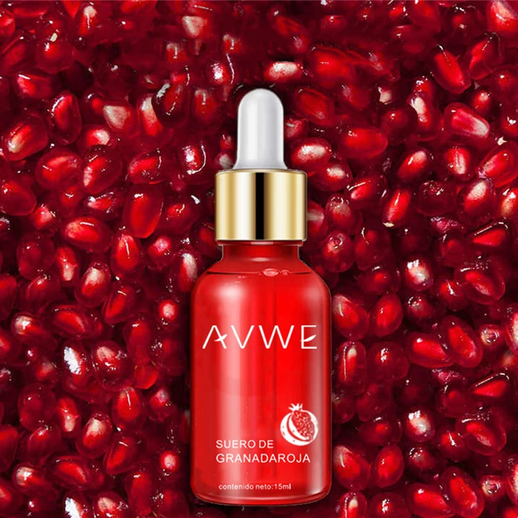 15Ml Hot Sale Face Care Red Pomegranate Extraction Moisturizing Whitening Care Facial Anti Age Red Pomegranate Serum