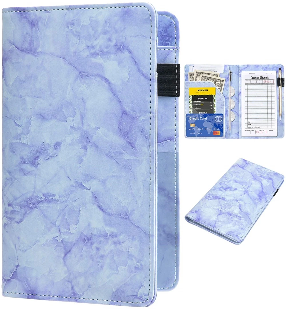 Custom Printed Guest Waiter Server Restaurant Waitstaff 5 Large Pockets Waitress Book Organizer