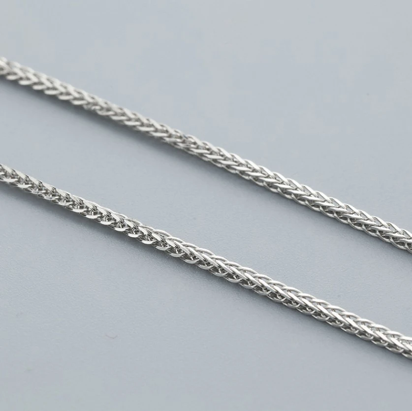 wholesale 0.8mm 1.0mm 1.3mm solid silver rope chain for man sterling silver rope chain for unisex