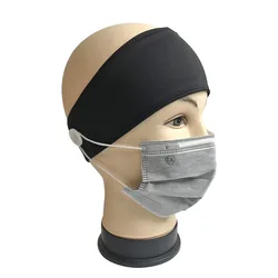 customized elastic sport nurse button hair band headbands protecting ear