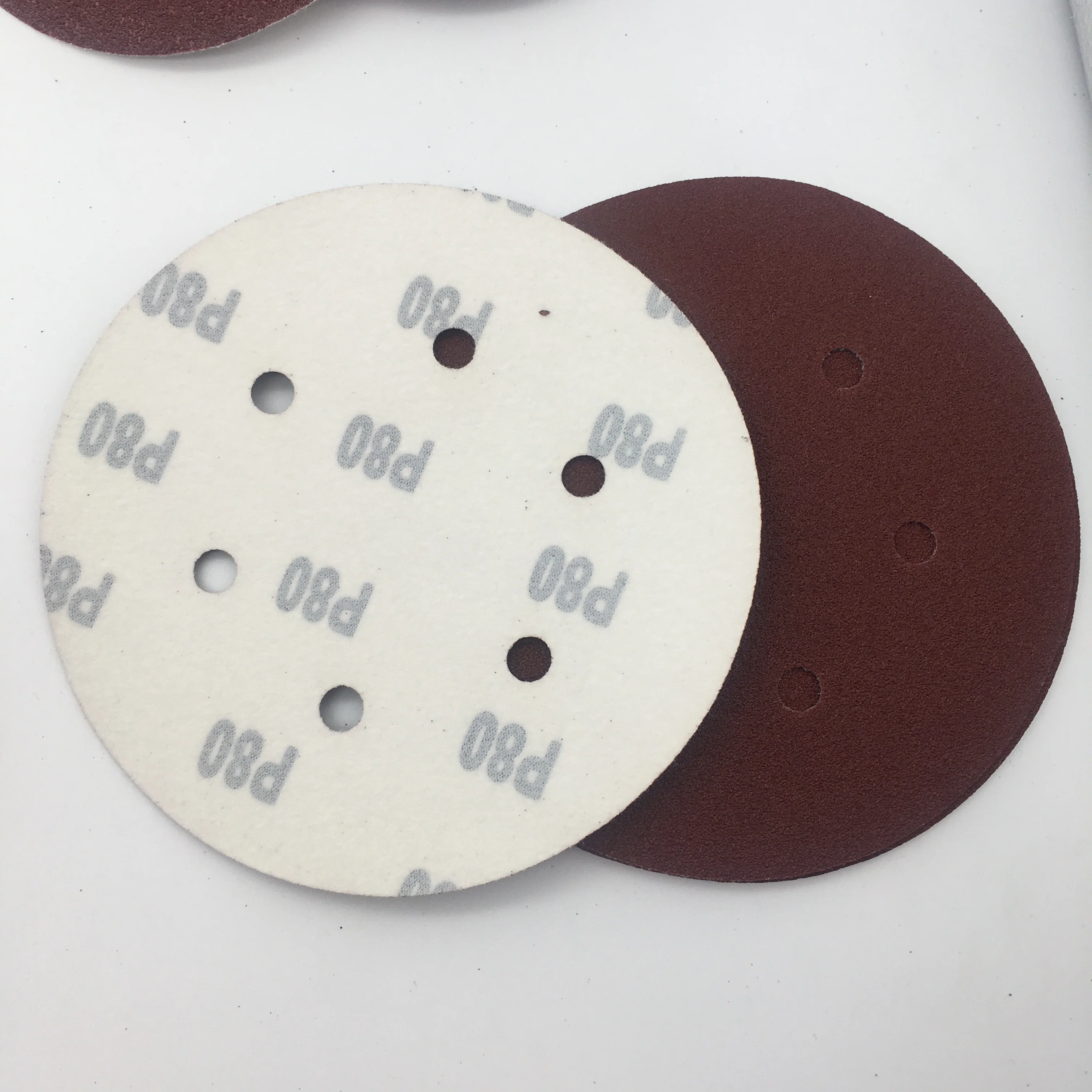 Hot Sales 6inch 150mm Aluminium Oxide Hook and Loop Round Sanding Disc Velcro Disc Sandpaper Disc for Wood Multi Holes