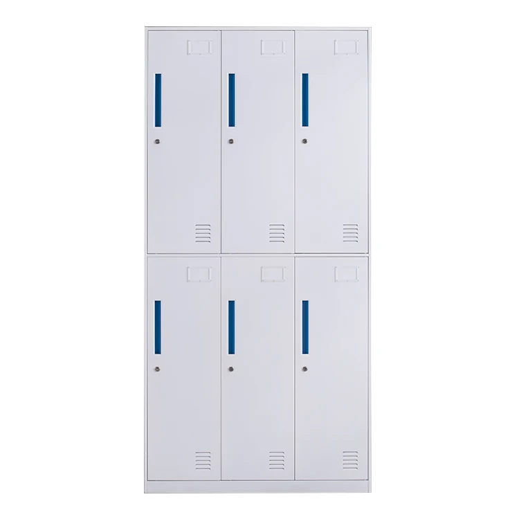 Luoyang Office Furniture 6 Door Locker With Small Mirror and Partition