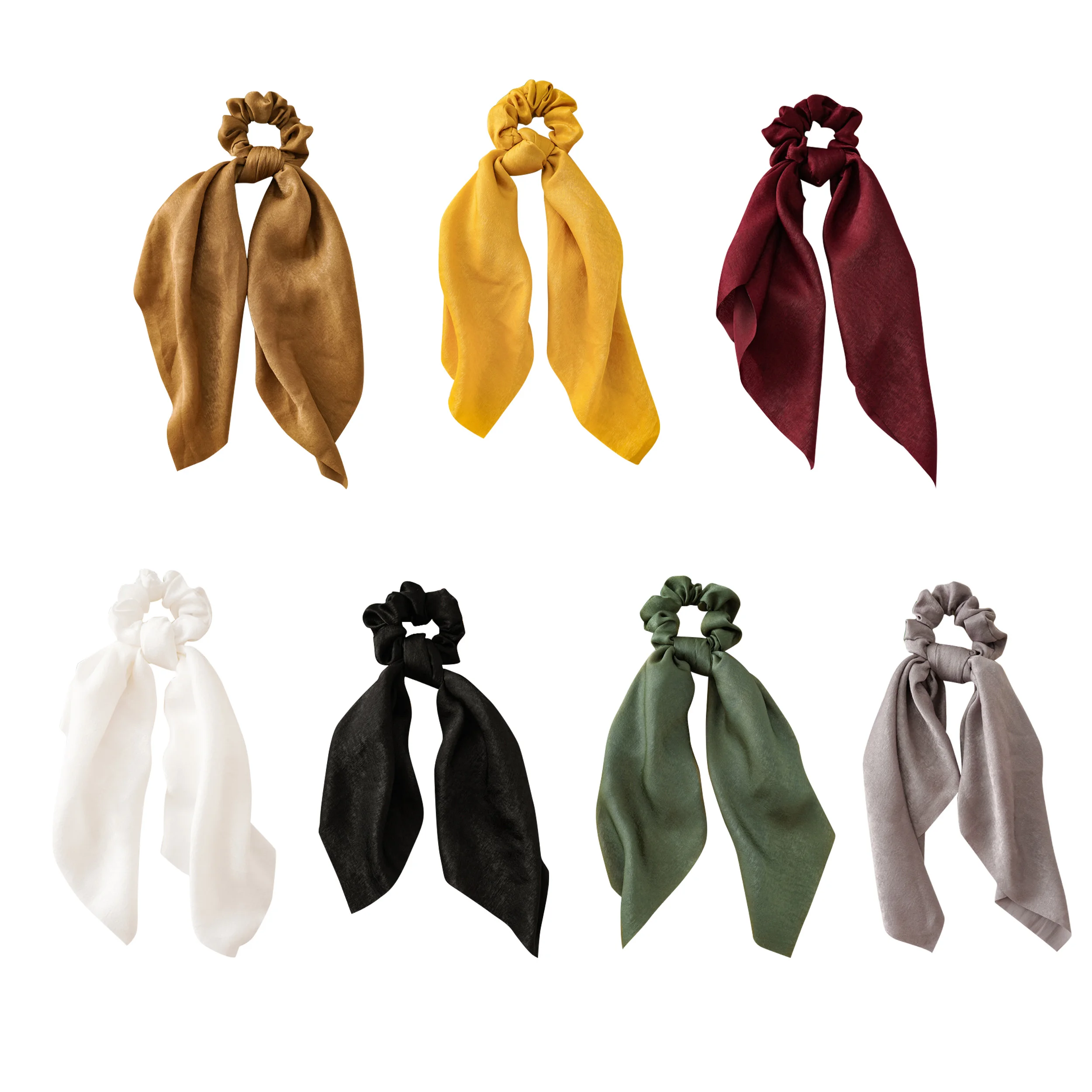 BSCI Audited Factory Lirong  cross-border manufacturers wholesale new satin long ribbon large hair accessories hair scrunchies