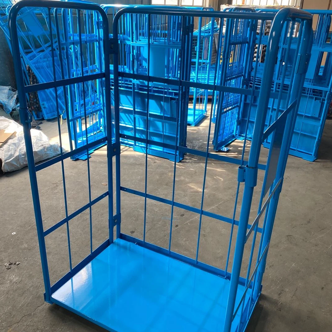 logistic roll metal shelves milk cage trolley for sale